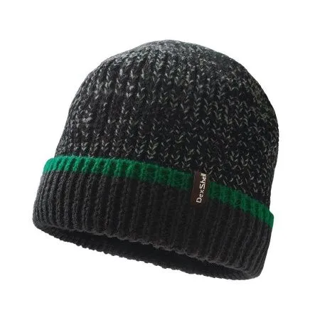 Водонепроницаемая шапка Dexshell Cuffed Beanie черный/зеленый Водонепроницаемая шапка Dexshell Cuffed Beanie черный/зеленый